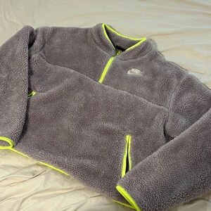 Plus size half zipper teddy Nike sweater.